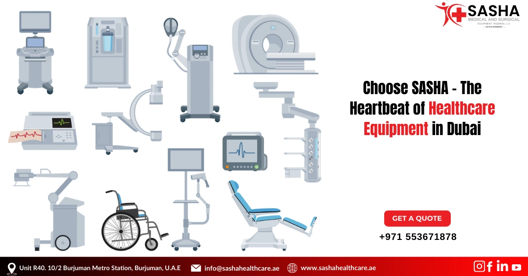 “List of medical equipment companies in Dubai poster – SASHA Medical”