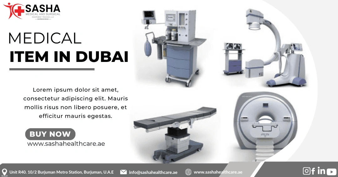 Medical items suppliers in Dubai warehouse with surgical equipment.