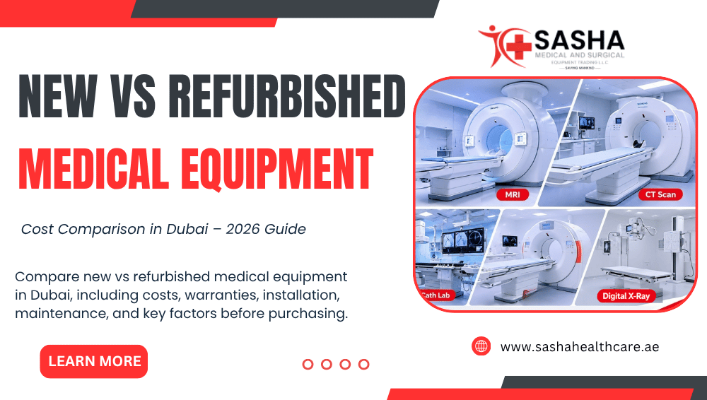 New vs refurbished medical equipment cost comparison in Dubai