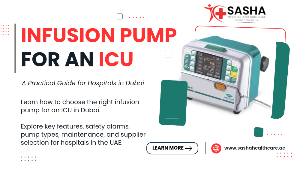 Infusion pump for ICU in Dubai in a hospital critical care setting
